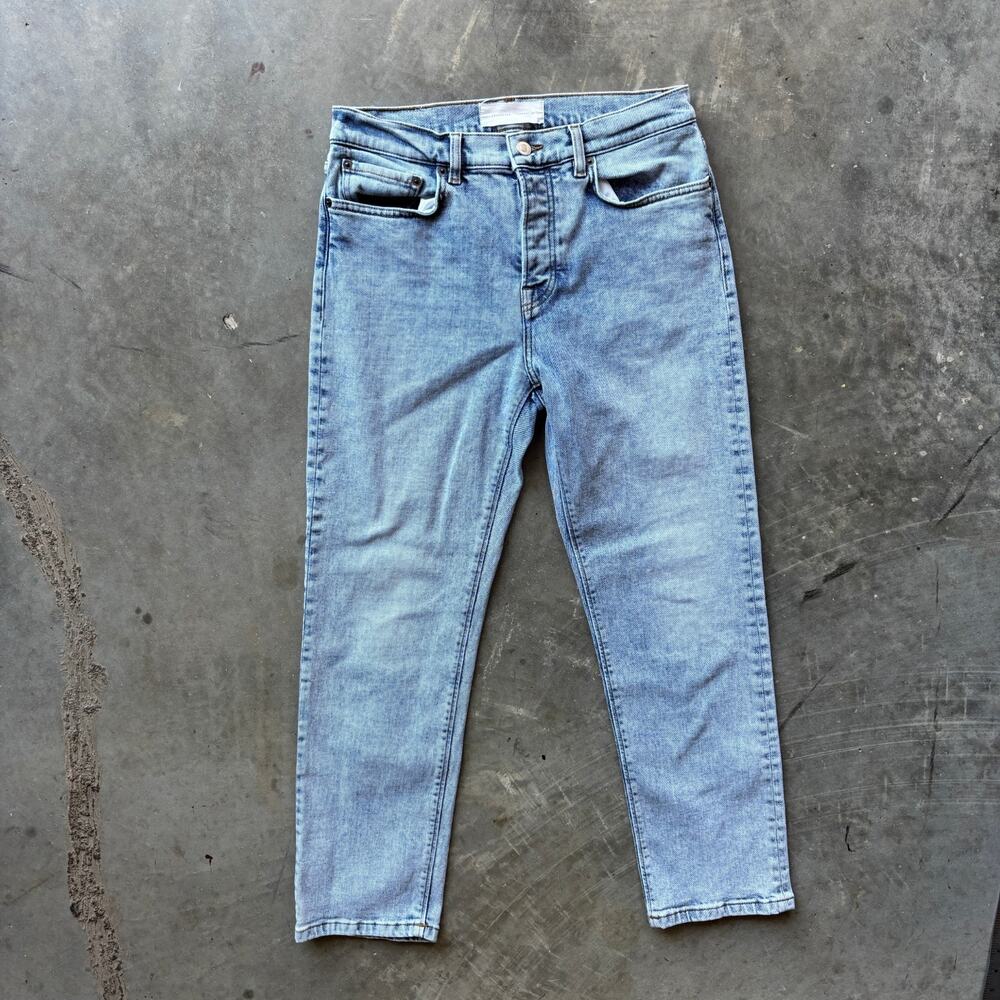 Jeanerica CW002 Classic Jeans Women's 30x32 Blue Straight Leg Button Fly Denim
